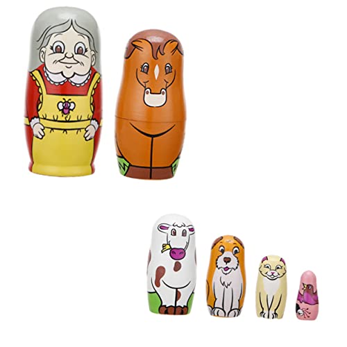 Yardwe 6 Stück Matroschka khimar Hijab Russian doll sammlerstücke Kid Toys unikal Puppen stapeln Nistpuppen für Stapelspielzeug Nistpuppe aus Holz Cartoon-Puppenspielzeug hölzern von Yardwe