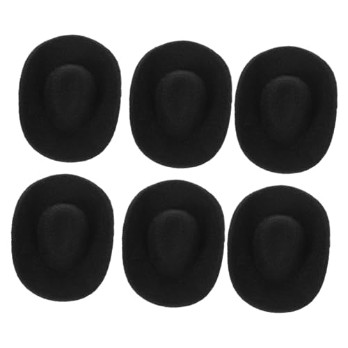 Yardwe 6 Stück Mini-Jazzhut Schneemannmützen zum Basteln süße kleine Zylinder DIY Cowboyhut basteln Mini-Cowboystiefel für Tafelaufsätze kleiner Cowboyhut Stoff Black von Yardwe