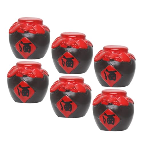 Yardwe 6 Stück Mini Weinglas spielzeuge puppenhaus Mini Weinkrug Miniatur-Weinglas- Mini -Puppenzubehör Miniaturspielzeug Tiny House Accessoires Mini - Plastik Schwarz von Yardwe