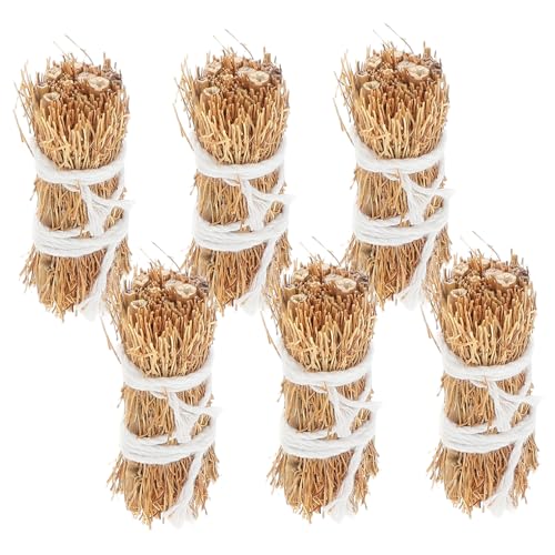 Yardwe 6 Stück Miniatur -Gras -brennholz -stapelmodell Künstliche Heuballen Mini-heuballen Zum Basteln Miniatur -stütze Falsches Heu Miniatur-kunstheu Miniatur-heuhaufen-Figur Light Brown von Yardwe
