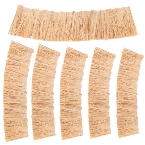 Yardwe 6 Stück Miniatur-Strohdach: DIY Miniatur-Strohgrasdach für Modellhäuser 20 x 5 cm – Strohdachdekoration – Kleines Heu für Feengärten und Dioramen von Yardwe