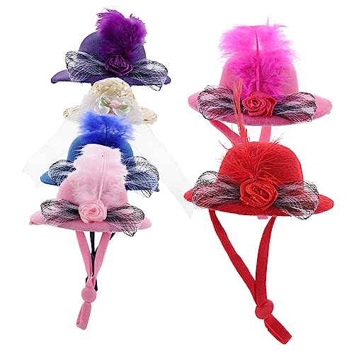 Yardwe 6 Stück Miniaturhüte für Puppen Elegante Bastelaccessoires für DIY Projekte Partys und Dekorationen Kleine Spitzenhüte für Kreative Bastelarbeiten von Yardwe