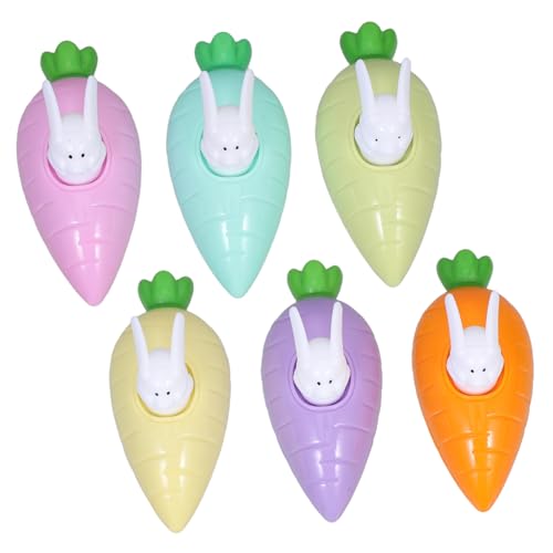 Yardwe 6 Stück Osterkorbfüller, Karottenhase, Reibungsbetriebenes Mini-autospielzeug, Ostern, Rückzugsauto, Spielzeug, Kleinkind, Karottenauto, Spielzeug, Ostern, Partygeschenke von Yardwe