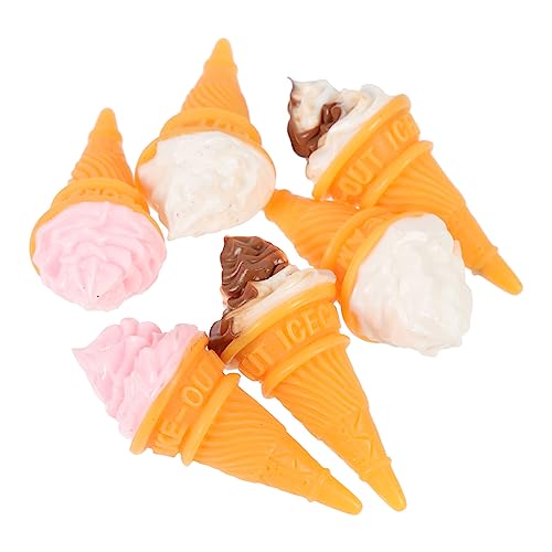 Yardwe 6 Stück Puppeneis Scoop Essen Realistisch Mini -Requisiten Eiscreme -Party -Dekorationen Vor, Spiel Zu Vorgeben, Zu Harz von Yardwe