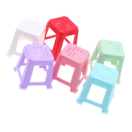 Yardwe 6 Stück Puppenhaus Hocker Möbel Mini Klein Hocker Für Puppenhaus Fotografie-Modell-hocker Mikro-landschaftshocker-Ornament Hocker-Modell Plastik von Yardwe