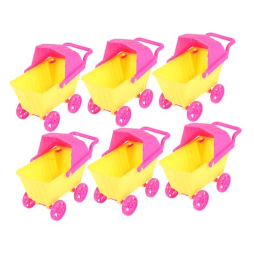 Yardwe 6 Stück Puppenwagen Zubehör Miniaturen Dolly Einkaufswagen für Kleinkinder vor, Spiel zu winziges Zeug Mini-Sachen Puppenhausmöbel Plastik Yardwe 6 Stück Puppenwagen Zubehör Miniaturen Dolly Einkaufswagen für Kleinkinder vor, Spiel zu winziges Zeug Mini-Sachen Puppenhausmöbel Plastik von Yardwe