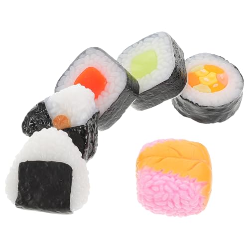Yardwe 6 Stück Realistische Onigiri Dreiecks Requisiten für Food Fotografie und Lehrzwecke für Restaurantdekoration und Kreative Displays von Yardwe