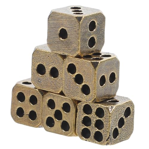 Yardwe 6 Stück Retro -Würfel Party Spiel Tragbare Metall -Würfe Messing von Yardwe