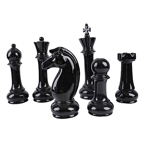 Yardwe 6 Stück Schachornamente Schwarzes Schach Schwarze Dekordekorationen Für Die Bürodekoration Schachbrett Schach Heimdekoration Schachdekor Schlafzimmer Schachornament von Yardwe