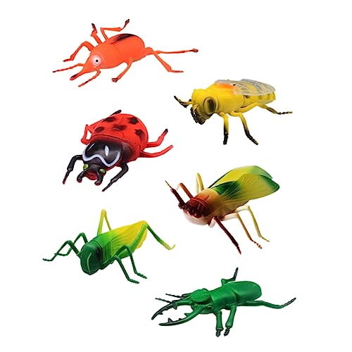 Yardwe 6 Stück Simulation Insekten Realistisches Modell Figuren realistisch Figuren falsches Modell Spielzeugfiguren Figuren Zahlen weiches Gummi von Yardwe