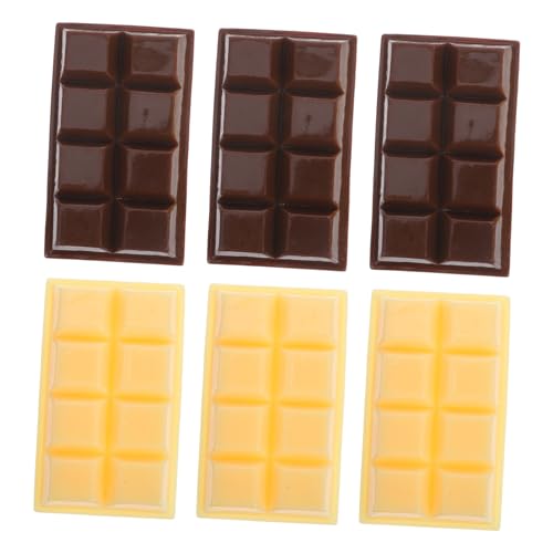 Yardwe 6 Stück Simulierte Schokoladenornamente Pralinen Gefälschtes Essen Multifunktionales, Interessantes Schokoladendekor Desktop-schokoladenmodell Schokoladen-Requisiten Harz Yardwe 6 Stück Simulierte Schokoladenornamente Pralinen Gefälschtes Essen Multifunktionales, Interessantes Schokoladendekor Desktop-schokoladenmodell Schokoladen-Requisiten Harz von Yardwe