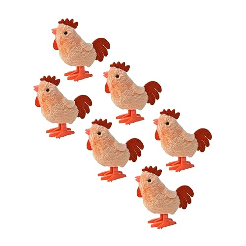 Yardwe 6 Stück Simuliertes Plüsch Großer Plüsch Huhn Plüsch Uhrwerk Simulationshuhn Lustiges Hahn-uhrwerkspielzeug Kinderspielzeug Hahn Plastik Rot Zufällige Farbe von Yardwe