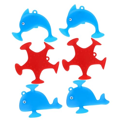 Yardwe 6 Stück Teiliges Badewannenspielzeug mit Saugnäpfen Kleine Meeres Tiere Seestern Delfin Wal Wiederverwendbar Robust Kindgerecht für Junge Mädchen Badezimmer von Yardwe