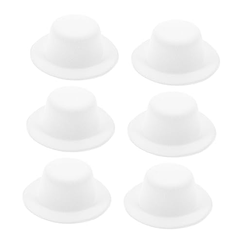 Yardwe 6 Stück Teiliges DIY aus Weißem Filz Kleine Puppenhüte zum Basteln Vielseitige Stoffdekoration für Haarspangen Geschenkverpackungen und Schneemann Accessoires von Yardwe