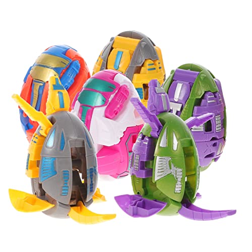 Yardwe 6 Stück Verwandlungs Dinosaurier Ei Spielzeug Kunststoff Miniatur Dinosaurier Modell Lustige Spielzeuge für Kinder Tragbar für Drinnen und Draußen für Dino Fans von Yardwe