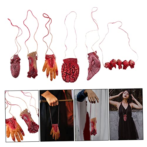 Yardwe 6 Stück Teiliges Halloween Deko mit Gruseligen Realistischen Abgetrennten Händen und Organen Langlebig und Schaurig für Zombie Partys und Haunted Houses als Scary Hangers Yardwe 6 Stück Teiliges Halloween Deko mit Gruseligen Realistischen Abgetrennten Händen und Organen Langlebig und Schaurig für Zombie Partys und Haunted Houses als Scary Hangers von Yardwe
