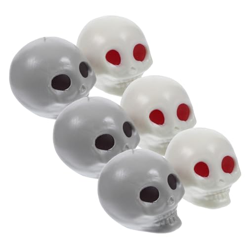 Yardwe 6 Stück Teiliges Halloween Squeeze Schädel Realistische Textur Stressabbauend und Interaktiv Gruselige Deko für Halloween Party Vielseitig als Stressball und von Yardwe