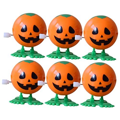 Yardwe 6 Stück Teiliges Halloween Wind Up Lustige Kunststoff Kürbis Figuren Leichte Halloween Party Dekoration Stabile und Sichere Spielzeuge von Yardwe