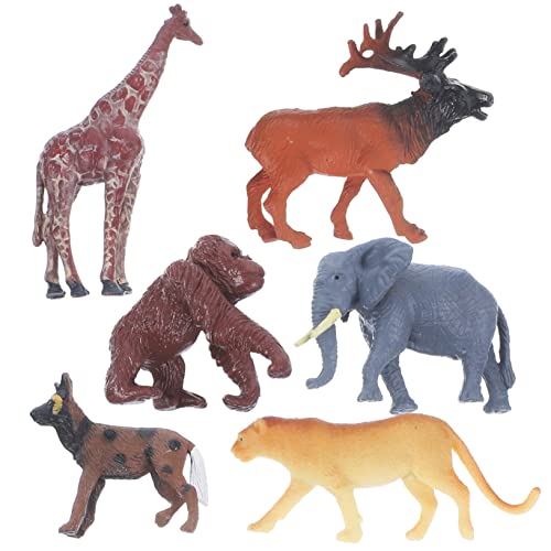 Yardwe 6 Stück Teiliges Wildtier Figuren für Realistische Tiermodelle als Lernspielzeug und Dekoration für Schreibtisch und Zuhause von Yardwe