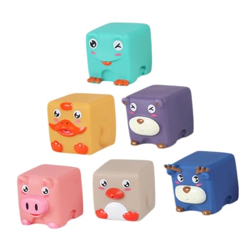 Yardwe 6 Stück Tierblockspielzeug Säuglingsbadspielzeug Tierspielzeug Kleinkindbausteine Dusche Badezimmerspielzeug Für Die Babyparty Badewanne Kieselgel von Yardwe