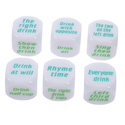 Yardwe 6 Stück Trinkwürfler Set Für Junggesellinnenparty Lustig Kreativ Erhalten Erwachsene Klein Trinkspiel Brettspiele Trinken Spielwürfel Würfel Trinken Unterhaltungswürfel Acryl von Yardwe