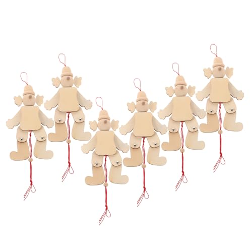 Yardwe 6 Stück Unfertige Holz Clown Marionette Handgemachte Ziehspielzeug für Kreative Bastelprojekte für Familienaktivitäten Yardwe 6 Stück Unfertige Holz Clown Marionette Handgemachte Ziehspielzeug für Kreative Bastelprojekte für Familienaktivitäten von Yardwe