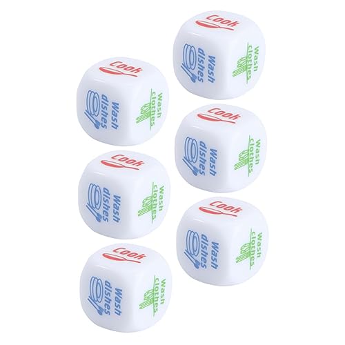 Yardwe 6 Stück Würfel aus Acryl groß für Erwachsene Party Wie interessantes Würfelspielzeug Heimspielzeug Neuheitswürfel Würfelspiele Neuheit Würfel Weiß von Yardwe