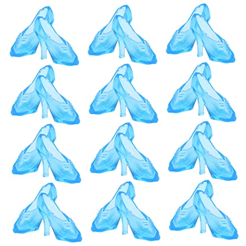 Yardwe 60 Paare Mini-Kristallhausschuh kinderspielzeug doll Accessories Miniatur hoch Mini-Schuhe Stellen Sie Sich vor, Sie Requisiten Plastik Blue von Yardwe