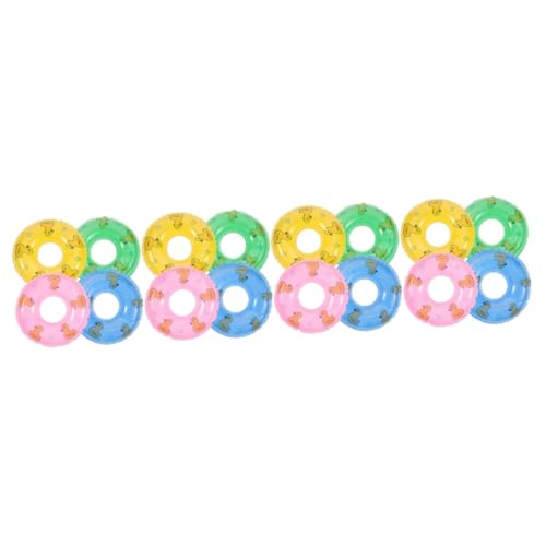 Yardwe 60 Stck Teiliges Miniatur Schwimmring Bunte Aufblasbare Mini Schwimmringe Realistische Dekoration für Puppenhaus Garten Party Poolspielzeug Zufällige Farbe Zufällige Farbe von Yardwe