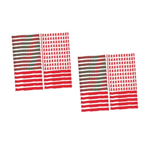 Yardwe 60 Stck. Teiliges Mini Schal Weihnachten Gestrickte Puppenschals mit Rot Weiß Grün Gestreiftem Wollmuster Flexible Dekoration für Puppen Mini Schneemänner und Kleine Spielzeuge von Yardwe
