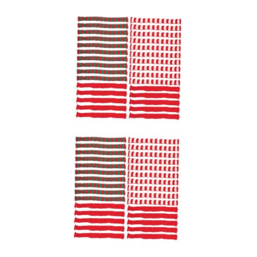 Yardwe 60 Stck. Teiliges Mini Strickschals Rot Weiß Grün Gestreift Leichte Dekorative Accessoires Für Puppen Kleine Spielzeuge Weihnachtsdeko Party Zubehör von Yardwe