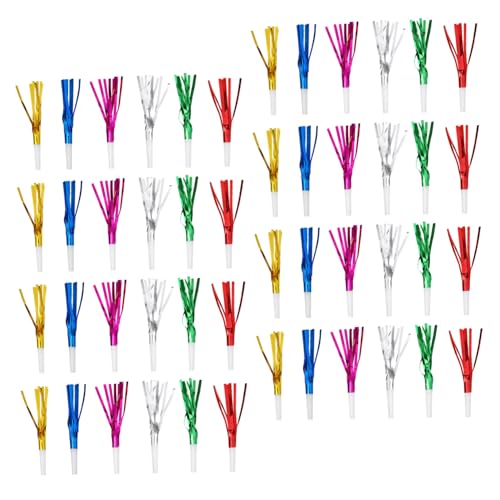 Yardwe 60 Stück Teiliges Party Tröten mit Glitzernden Fransen Bunte Metallpfeifen für Geburtstagsfeiern Silvester Sportveranstaltungen Leichte Tragbare Partypfeifen für Festliche Stimmung von Yardwe