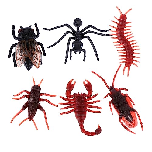 Yardwe 60 Stück Teiliges Realistische Insektenmodelle mit und Mehr Gruselige Streichspielzeuge für Halloween Partydekoration und April Zubehör von Yardwe