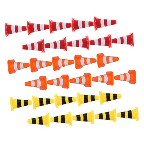 Yardwe 60 Stück Teiliges Verkehrszeichen Spielset aus Kunststoff Bunte Mini Verkehrskegel und Straßensperren für Realistische Verkehrssimulation Pädagogisches Lernspielzeug für Ab Jahren von Yardwe