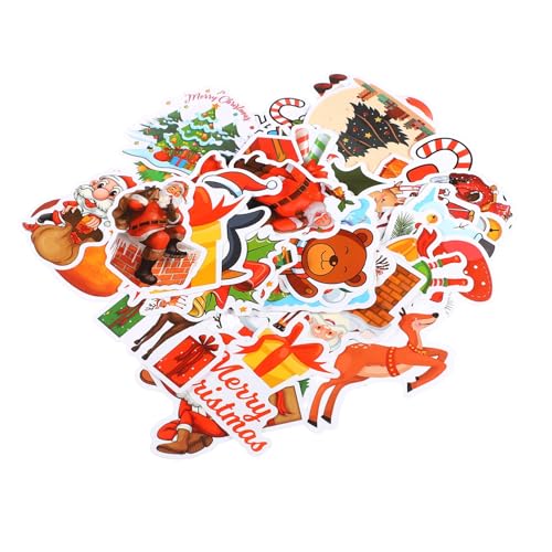 Yardwe 60 Stück Weihnachts Graffiti Aufkleber wasserdichte DIY Sticker für Laptops Koffer Notizbücher und Mehr Weihnachtsstil Dekoration für Festliche Anlässe von Yardwe