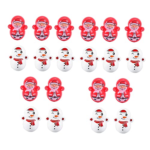 Yardwe 60 Stück Weihnachtsmann und Schneemann Kunststoff Wackelspielzeug Teiliges Lustige Lehrreiche Tischdeko für Kreative Spielzeuge Fantasie und Gedächtnis von Yardwe