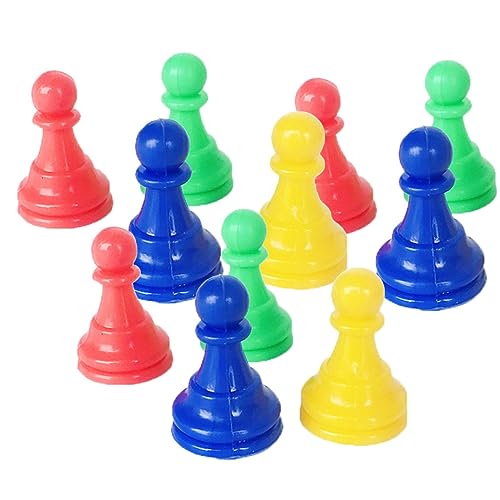 Yardwe 64 Stück Schachzubehör Schachfigur Spiel für Schachbrett gemischter Farbprüfer Schach Dame von Yardwe