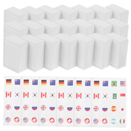 Yardwe 65 Stück Nationalflagge Mahjong Partybevorzugung mit internationaler Flagge Legespiel Ninja-Spiel mexikanischer Zug Domino Dominotisch Plastik von Yardwe