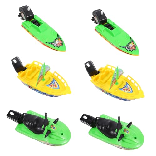 Yardwe 6Stücke Badespielzeug Boote aus Kunststoff Teiliges Segelboot und Motorboot für Vielseitig Einsetzbar als Badewannenspielzeug oder Dekoration Sicher und Farbenfroh von Yardwe