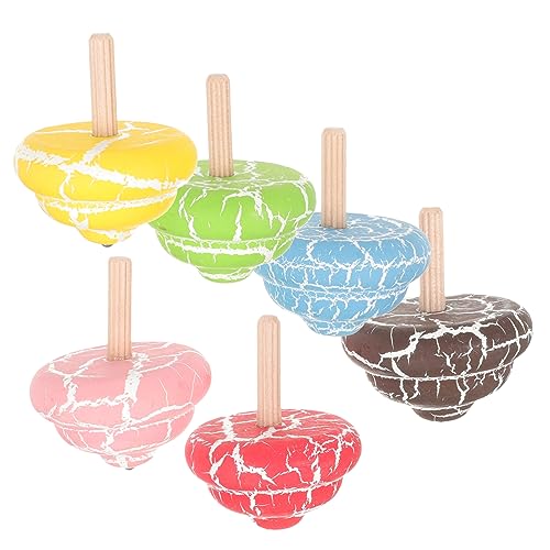 Yardwe 6Stücke Holz Gyroskop Drehende Tops Lernspielzeug Für Pädagogisches Für Partys Und Spielstunden Fördert Motorik Und Kreativität von Yardwe