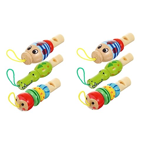 Yardwe 6Stücke Holz Tierpfeifen Musikalisches Kinderspielzeug Aus Sicherem Material Für Geburtstagsfeiern Und Lernspiele Leicht Und Tragbar Zufällige Designs von Yardwe