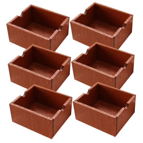 Yardwe 6Stücke Holzkörbe Für Puppenhaus Dekoration Aufbewahrbare Mini Körbe Für DIY Projekte Und Kreative Mikroszenen von Yardwe