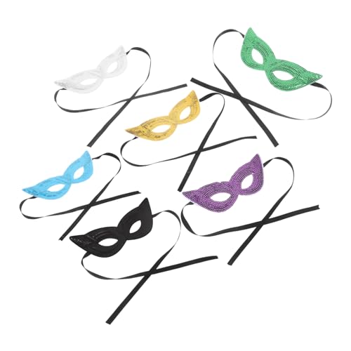 Yardwe 6Stücke Karneval Masken mit Pailletten für Frauen Halbe Gesichtsmaske für Halloween Fasching und Festliche Anlässe von Yardwe