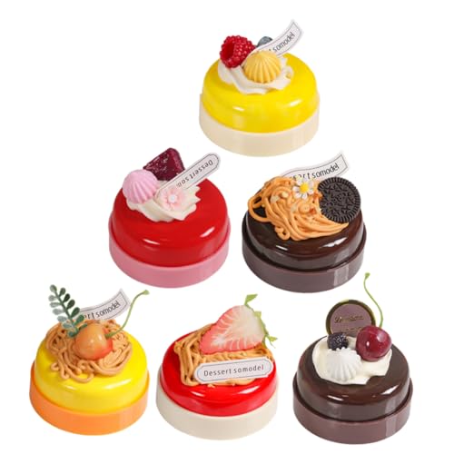 Yardwe 6Stücke Künstliche Kuchen Modelle Realistische Faux Kuchen Für Kuchendekoration Als Display Props Für Veranstaltungen Kirsche von Yardwe