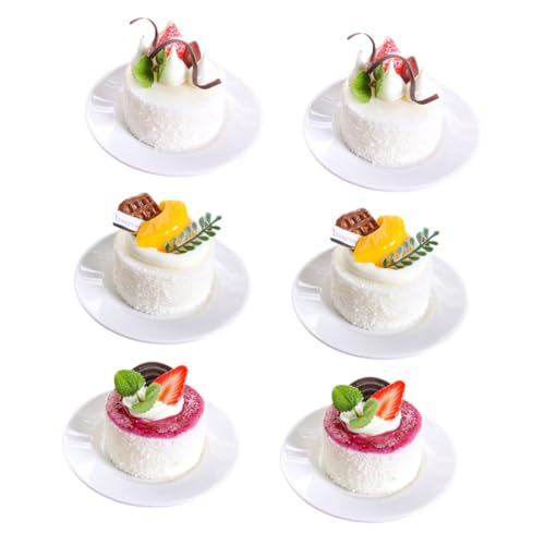 Yardwe 6Stücke Künstliche Kuchenmodelle Gefälschte Dessert Requisiten Für Fotografie Und Home Dekoration Realistische Kuchensimulation Für Festlichkeiten Und Vitrinen Gemischte Designs von Yardwe