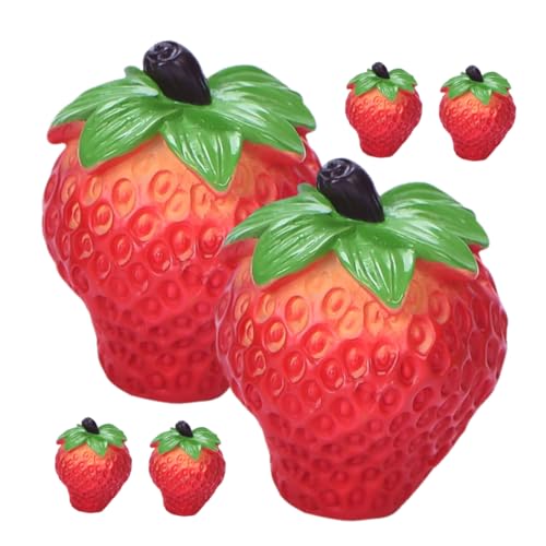 Yardwe 6Stücke Lebensechte Mini Erdbeeren Künstliche Obstdekorationen Realistische Miniaturfrüchte Für Bastelprojekte Für Kreative Dekorationen Und Lernspiele von Yardwe