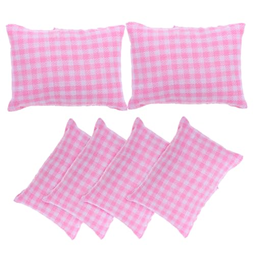 Yardwe 6Stücke Mini Puppenhaus Kissen Niedliche Handgefertigte Kissen für Puppenmöbel Accessoire für Wohnräume aus Feinen Materialien Gefertigt von Yardwe