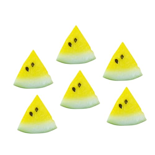 Yardwe 6Stücke Mini Wassermelonen Scheiben Realistische Emulationsfrüchte Für Puppenhaus Deko Winzige Fruchtmodelle Für Kreative Bastelprojekte Und Fotografie Requisiten von Yardwe