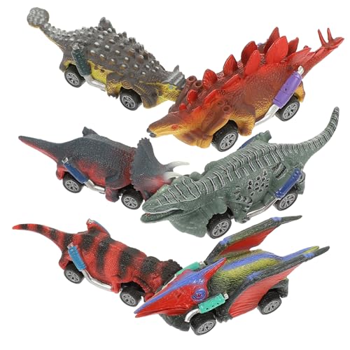 Yardwe 6Stücke Plastik Dinosaurier Autos Kognitive Spielzeuge Für Jungen Für Hochwertiges Autospielzeug Für Kreative Spielstunden Und Geburtstagsfeiern von Yardwe