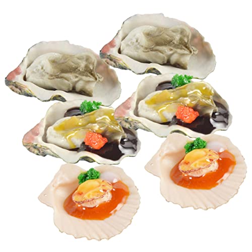 Yardwe 6Stücke Simulierte Und Austernmodelle Lebensnahe Nachbildung Von Meeresfrüchten Essensmodelle Für Restaurantspiel Dekorationsobjekte Für DIY Projekte von Yardwe